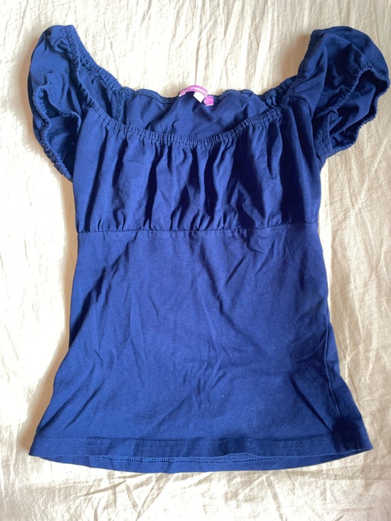 Edikted Tops - Edikted Navy Top with Pink Label